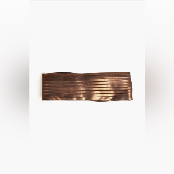 Eugenia Kim Azra Twisted Metallic Twill Bronze Turban Headband